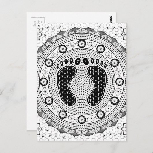 Feet Mandala Postkarte (Vorne/Hinten)
