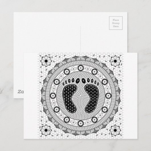 Feet Mandala Postkarte (Vorne/Hinten)