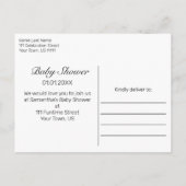 Feet Moderne Black Minimalistisch Baby Dusche Ankündigungspostkarte (Rückseite)