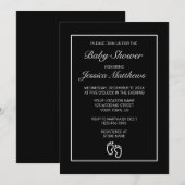 Feet Moderne Minimalistische Black Baby Dusche Einladung (Vorne/Hinten)