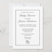 Feet Moderne Minimalistische White Baby Dusche Einladung (Vorderseite)