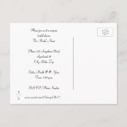 Fegen Sie ihre Füße Bridal Dusche laden Postkarten (Rückseite)