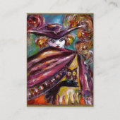 FEHLEN / Mysteriöse Maske mit Eule, Lila schwarz Visitenkarte (Rückseite)