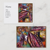 FEHLEN/Mysteriöse Maske mit Eule, Lila weiß Visitenkarte (Vorne/Hinten)