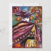 FEHLEN/ Mysteriöse Maske mit Tricorn Kostüm Party Einladung (Vorderseite)