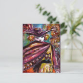 FEHLEN/ Mysteriöse Maske mit Tricorn Kostüm Party Einladung (Stehend Vorderseite)