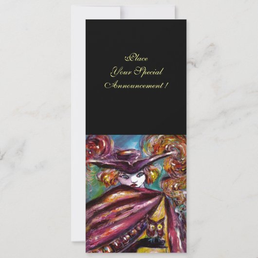 FEHLEN/ Mysteriöse Maske mit Tricorn Kostüm Party Einladung (Rückseite)