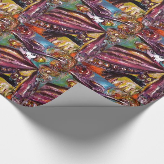 FEHLEN/ Mysteriöse Maske mit Tricorn und Eule Geschenkpapier (Ecke)