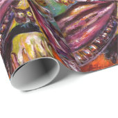 FEHLEN/ Mysteriöse Maske mit Tricorn und Eule Geschenkpapier (Rolleneckpunkt)