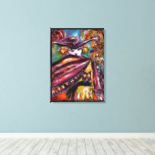 FEHLEN / Mysteriöse Maske mit Tricorn und Eule Leinwanddruck (Insitu (Holzboden))