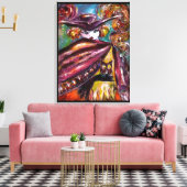 FEHLEN / Mysteriöse Maske mit Tricorn und Eule Leinwanddruck (Insitu (Wohnzimmer))