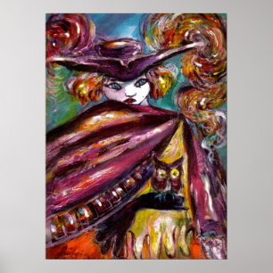 FEHLEN / Mysteriöse Maske mit Tricorn und Eule Poster