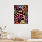 FEHLEN / Mysteriöse Maske mit Tricorn und Eule Poster (Küche)