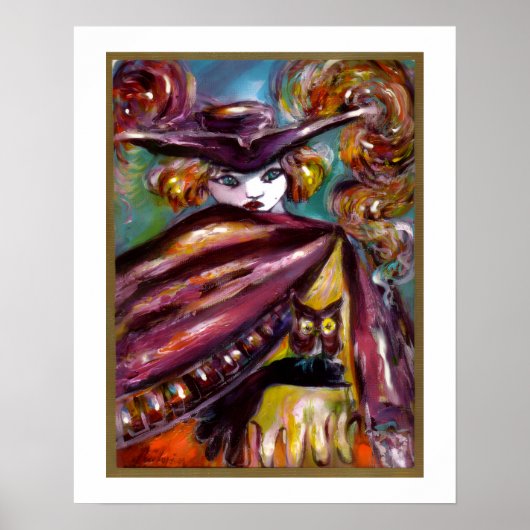 FEHLEN / Mysteriöse Maske mit Tricorn und Eule Poster (Vorne)