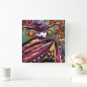 FEHLEN / Mysteriöse Maske mit Tricorn und Eule Quadratische Wanduhr (Zuhause)