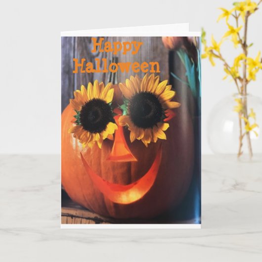 FEHLEN SIE ***LIEBE SIE** FREUDE/SPASS HALLOWEEN KARTE (Gelbe Blume)