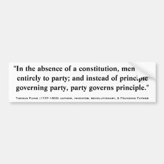 FEHLEN Thomas Paine KONSTITUTION u. PARTY Zitat Autoaufkleber