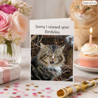 Fehlender Geburtstag Cat Foto Gruß Karte
