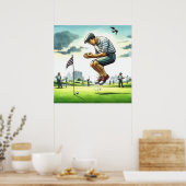 Fehlender Putt - Golf Art Print Poster (Küche)