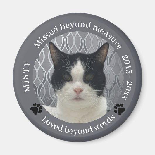 Fehlendes Foto über die Messung des Cat Memorial Magnet (Vorne)
