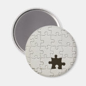 Fehlendes Puzzleteil Weiß Magnet (Vorderseite/Rückseite)
