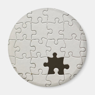 Fehlendes Puzzleteil Weiß Magnet