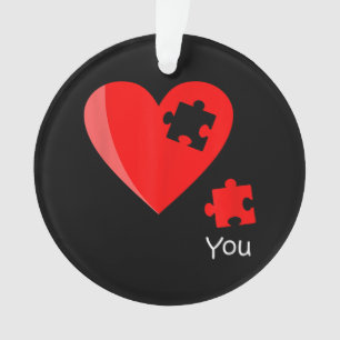 Fehlendes Stück Herz Puzzle Valetines Day T-Shirt Ornament