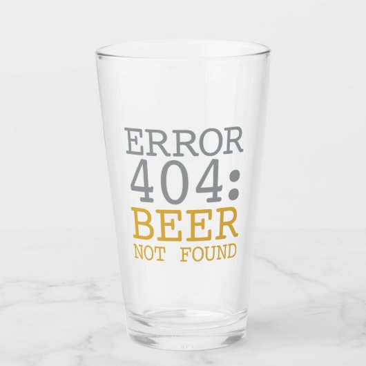 Fehler 404 Bier wurde nicht gefunden Glas (Vorderseite)