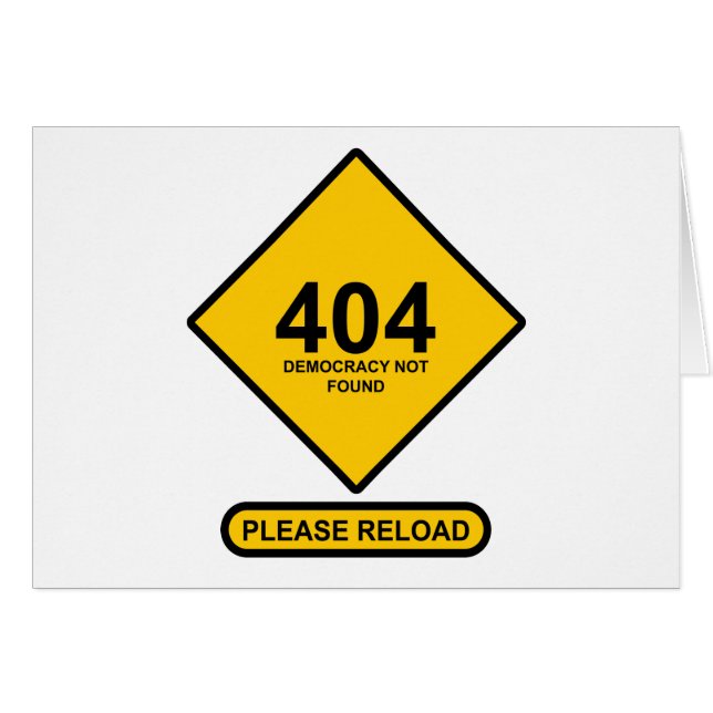 Fehler 404: Demokratie wurde nicht gefunden (Vorderseite (Horizontal))