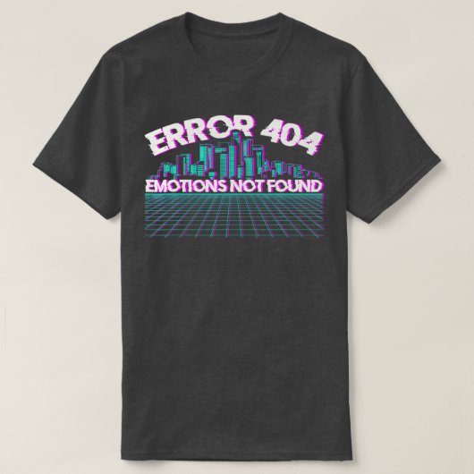 Fehler 404 Emotionen nicht gefunden Skyline Vaporw T-Shirt (Design vorne)