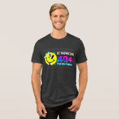 Fehler 404 Fun Not Found_Neon Glitch Smiley Design Tri-Blend Shirt (Vorderseite voll)