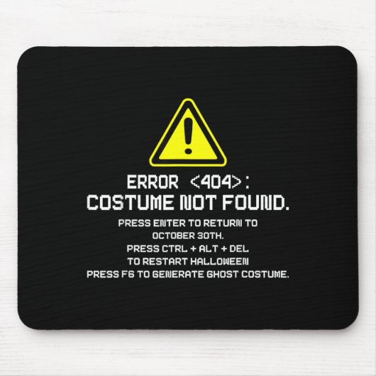 Fehler 404 Kostüm nicht gefunden Lustiges Hallowee Mousepad (Vorne)