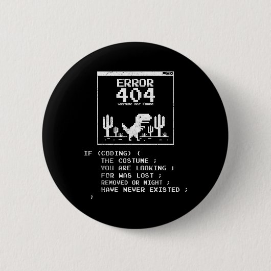 Fehler 404 Kostüm wurde nicht gefunden Button (Vorderseite)