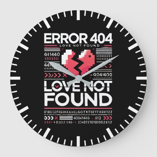 Fehler 404 Liebe nicht gefunden, Funny Anti-Valent Große Wanduhr (Vorderseite)
