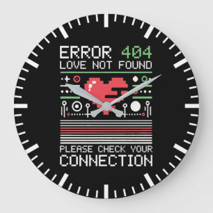 Fehler 404 Liebe nicht gefunden, Lustiger Anti-Val Große Wanduhr