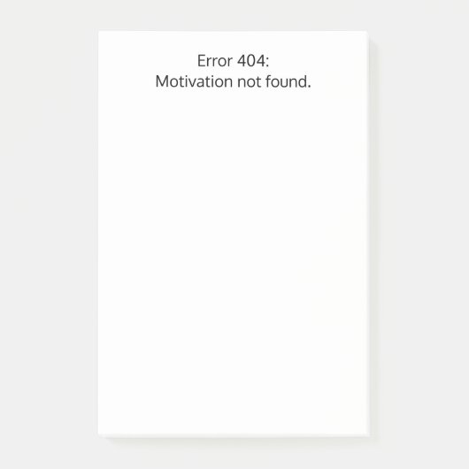 Fehler 404: Motivation nicht gefunden,lustig,Custo Post-it Klebezettel (Vorderseite)