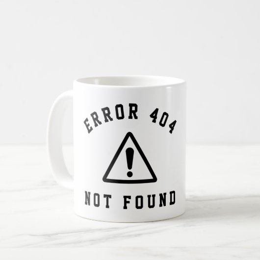 FEHLER 404 - NICHT GEFUNDEN - FUNNY WEB DEVELOPER KAFFEETASSE (Vorderseite Links)