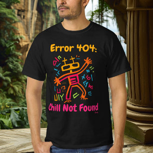 Fehler 404 Nicht gefundener Pop Art Robot Neon T-Shirt