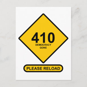 Fehler 410: Demokratie ist verschwunden Postkarte