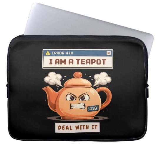 Fehler 418: Ich bin eine Teekanne. Laptopschutzhülle (Vorderseite)
