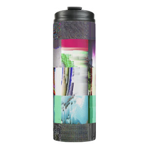 Fehler beim Laden der Dark Glitch Art Abstract Gri Thermosbecher