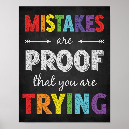 Fehler beweisen, dass du Motivierend versuchst Poster (Vorne)