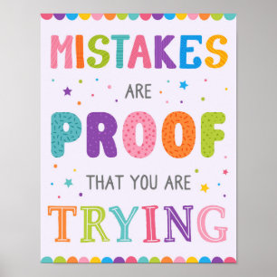Fehler beweisen, dass Sie Motivationa versuchen Poster