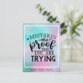 Fehler beweisen, dass Sie versuchen - Motivierend Postkarte (Stehend Vorderseite)