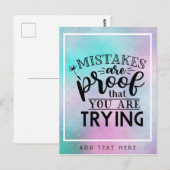 Fehler beweisen, dass Sie versuchen - Motivierend Postkarte (Vorne/Hinten)