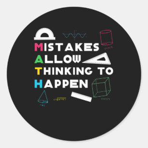 Fehler dürfen denken geschehen Mathe-Liebhaber Runder Aufkleber