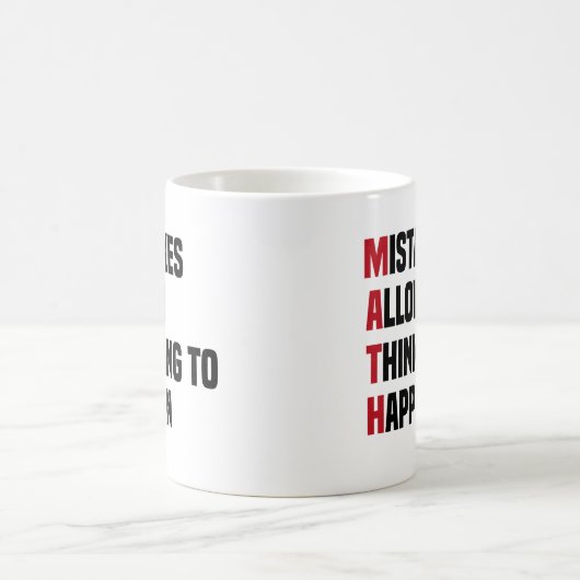 Fehler erlauben es, an Mathematik zu denken Kaffeetasse (Mittel)