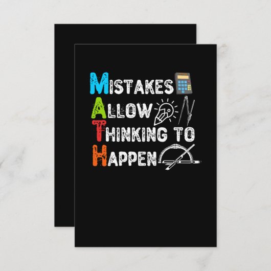 Fehler erlauben es zu denken - Funny Mathe Dankeskarte (Vorne/Hinten)