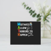 Fehler erlauben es zu denken - Funny Mathe Postkarte (Stehend Vorderseite)