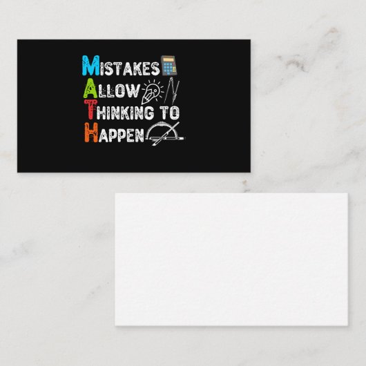 Fehler erlauben es zu denken - Funny Mathe Visitenkarte (Vorne/Hinten)